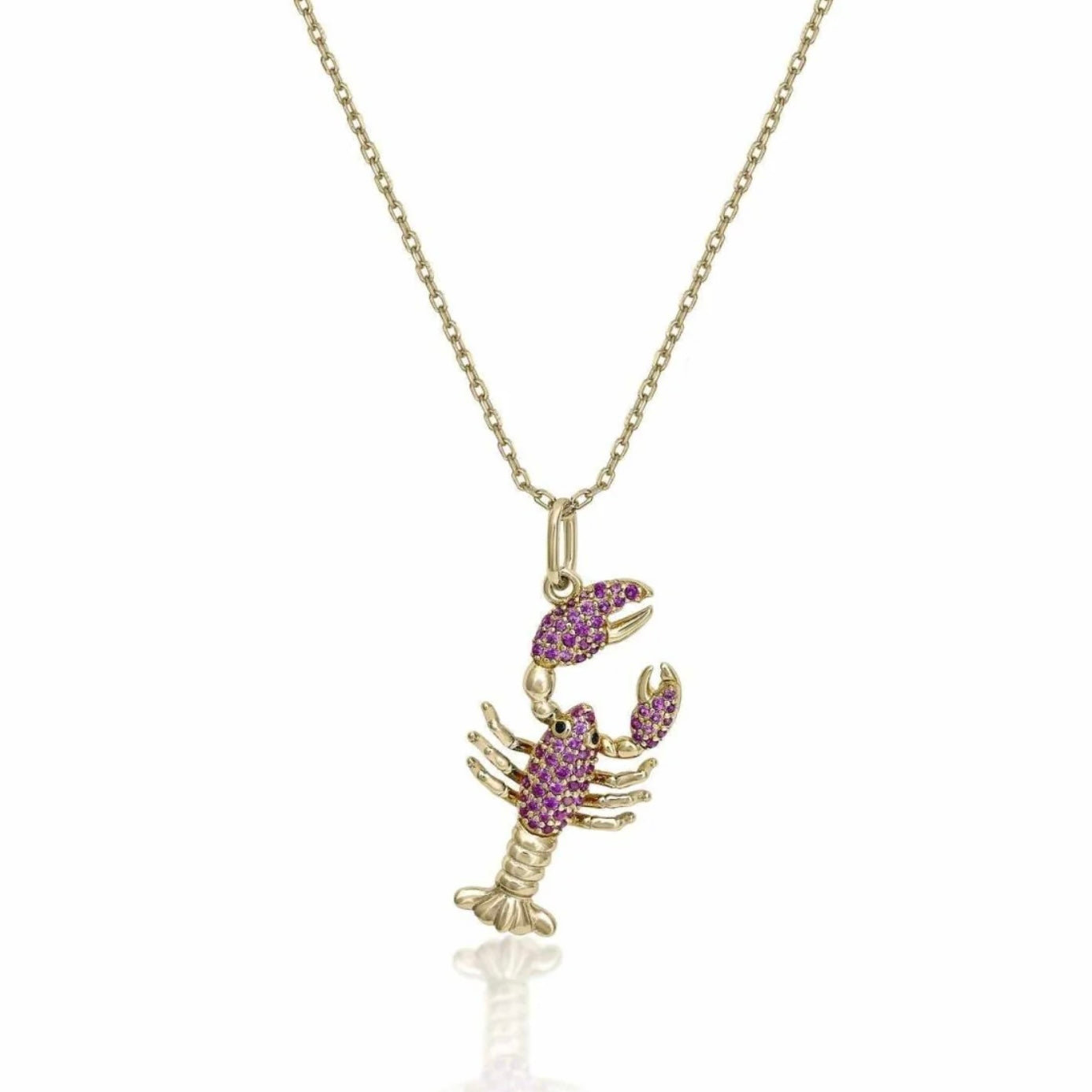 Lineargent collane con pendenti a forma di crostacei con zirconi