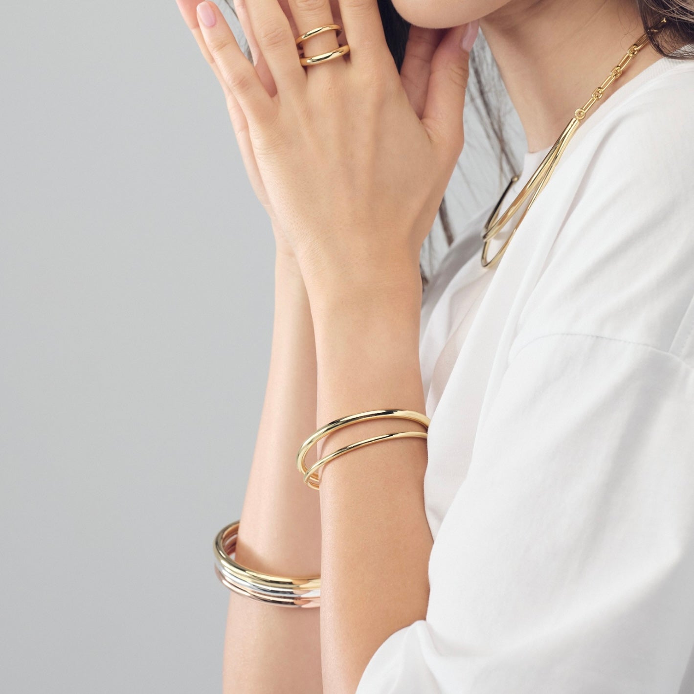 Bracciale argentato Line
