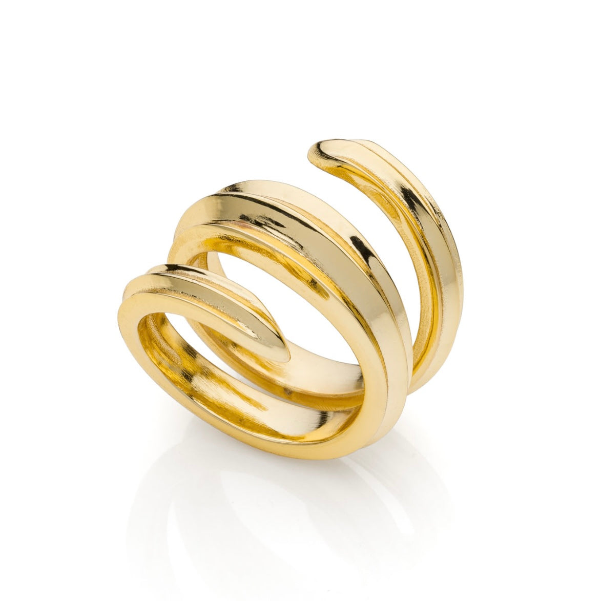 Anello dorato a spirale