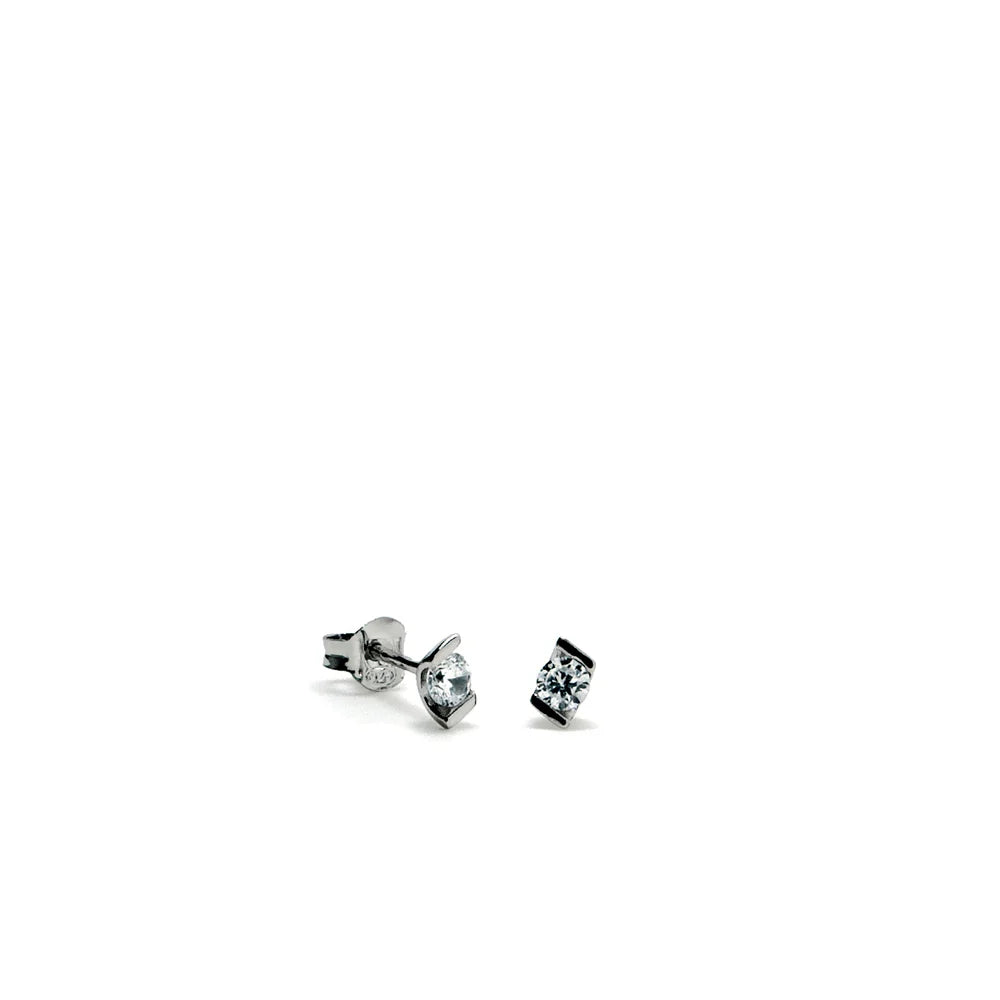 Lineargent piccoli orecchini brillanti con motivo centrale in zirconia