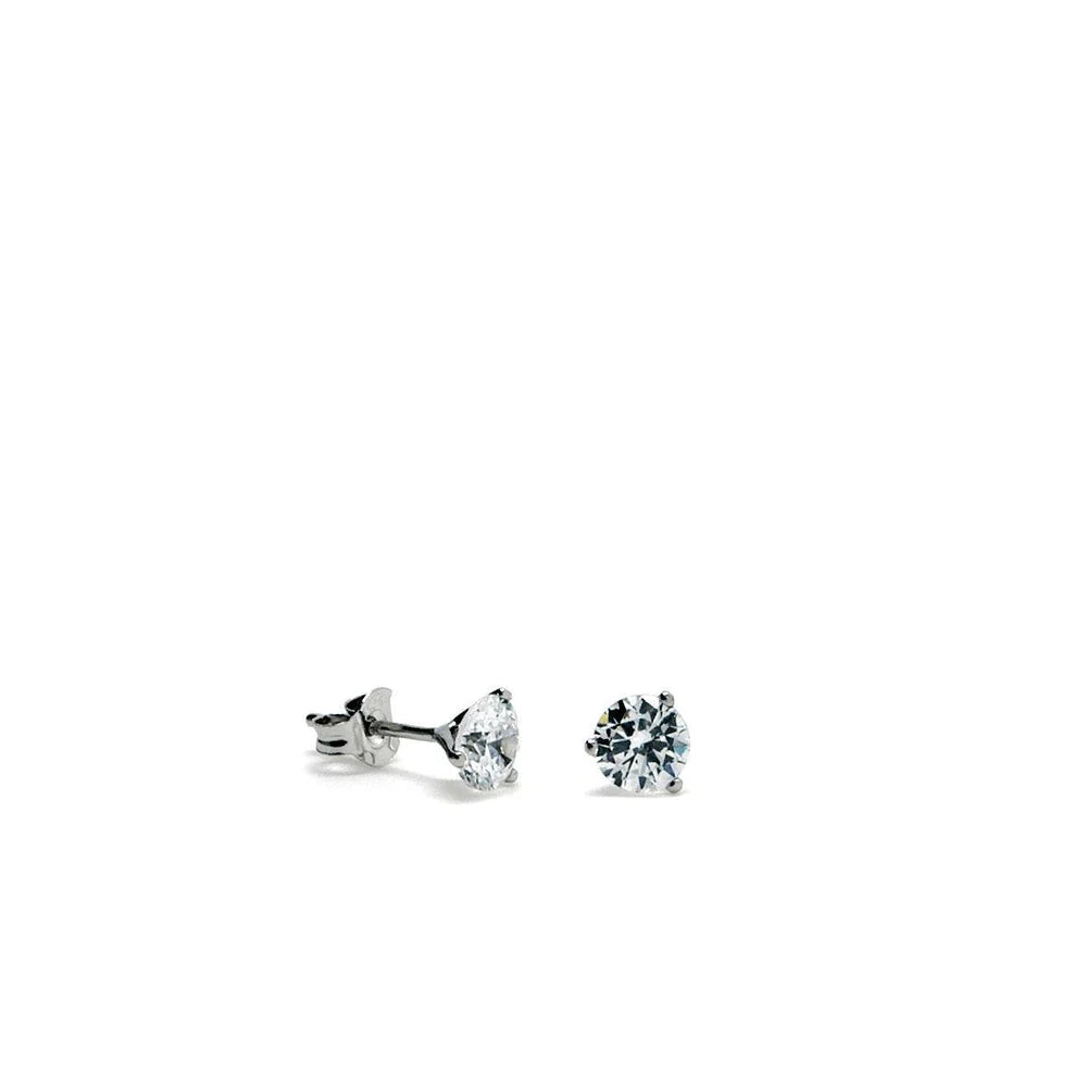 Lineargent piccoli orecchini brillanti con zirconi cubici taglio rotondo