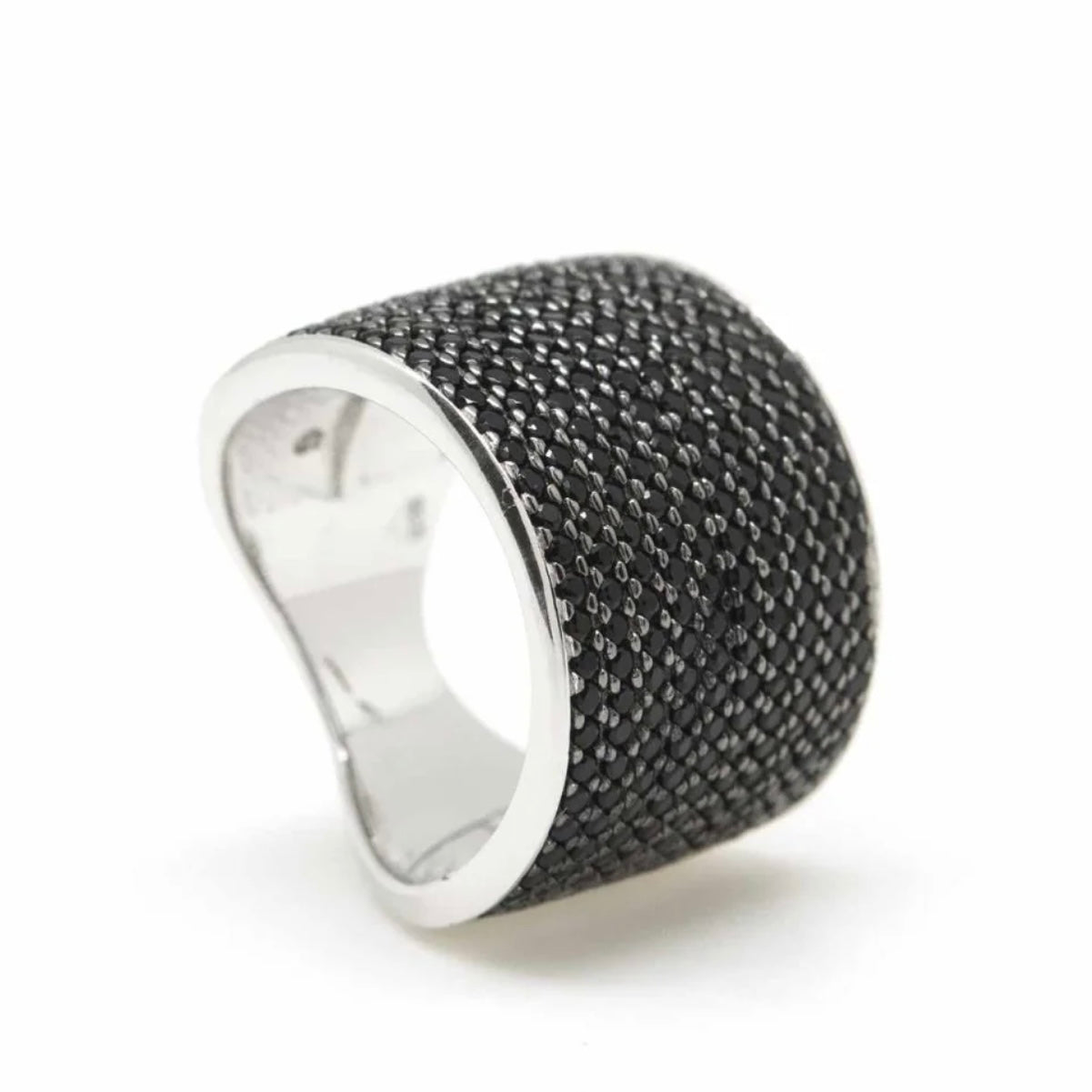 Lineargent anello di zirconi design largo