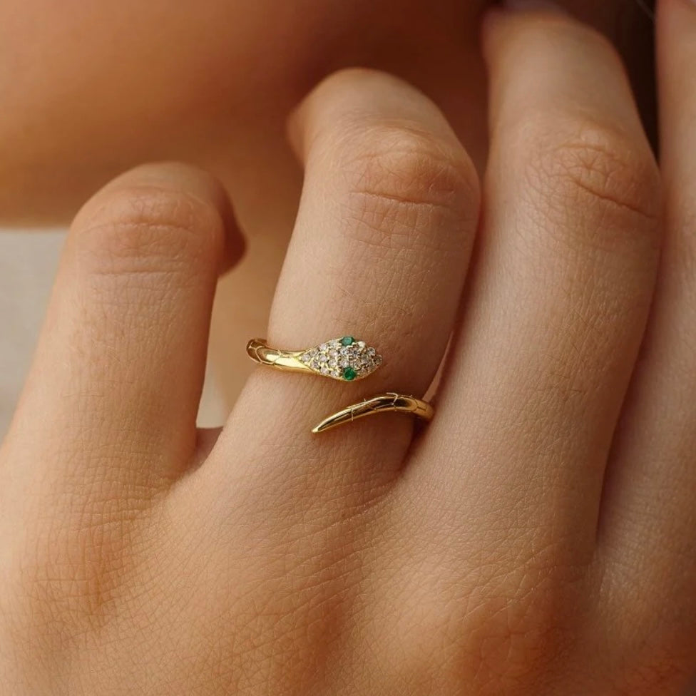 Lineargent anello con design a forma di serpente in argento
