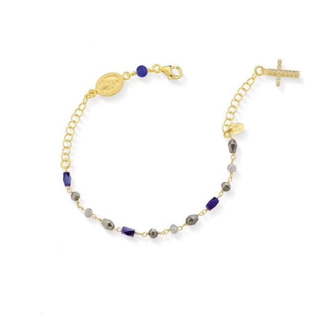 Bracciale rosario dorato/colorato