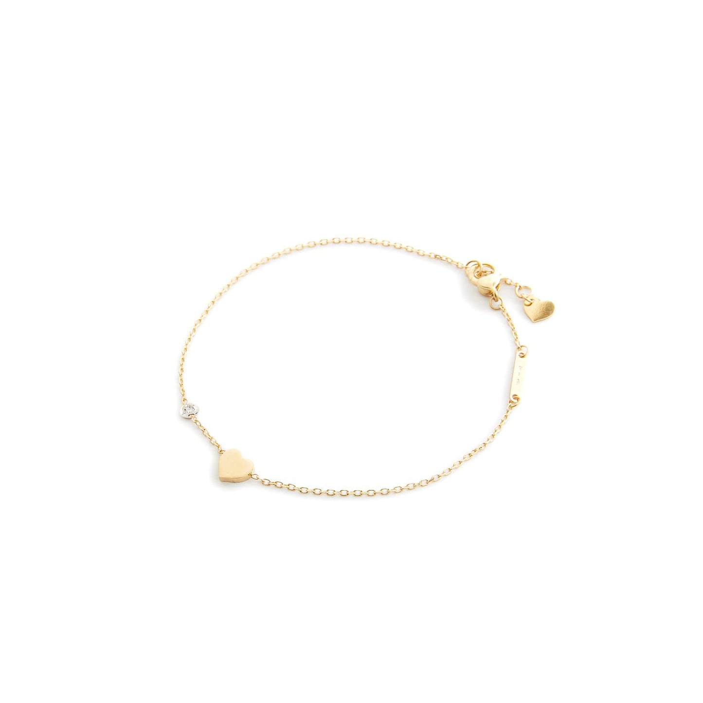 Bracciale in oro con cuore e diamanti