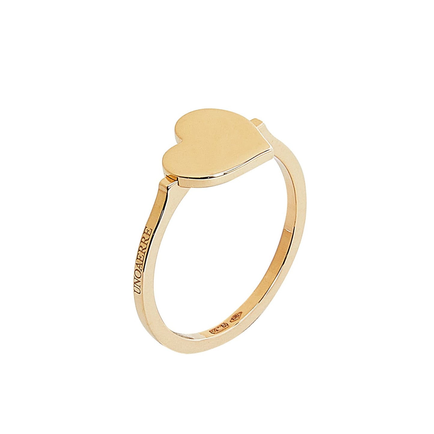 Unoaerre anello in oro con cuore grande centrale
