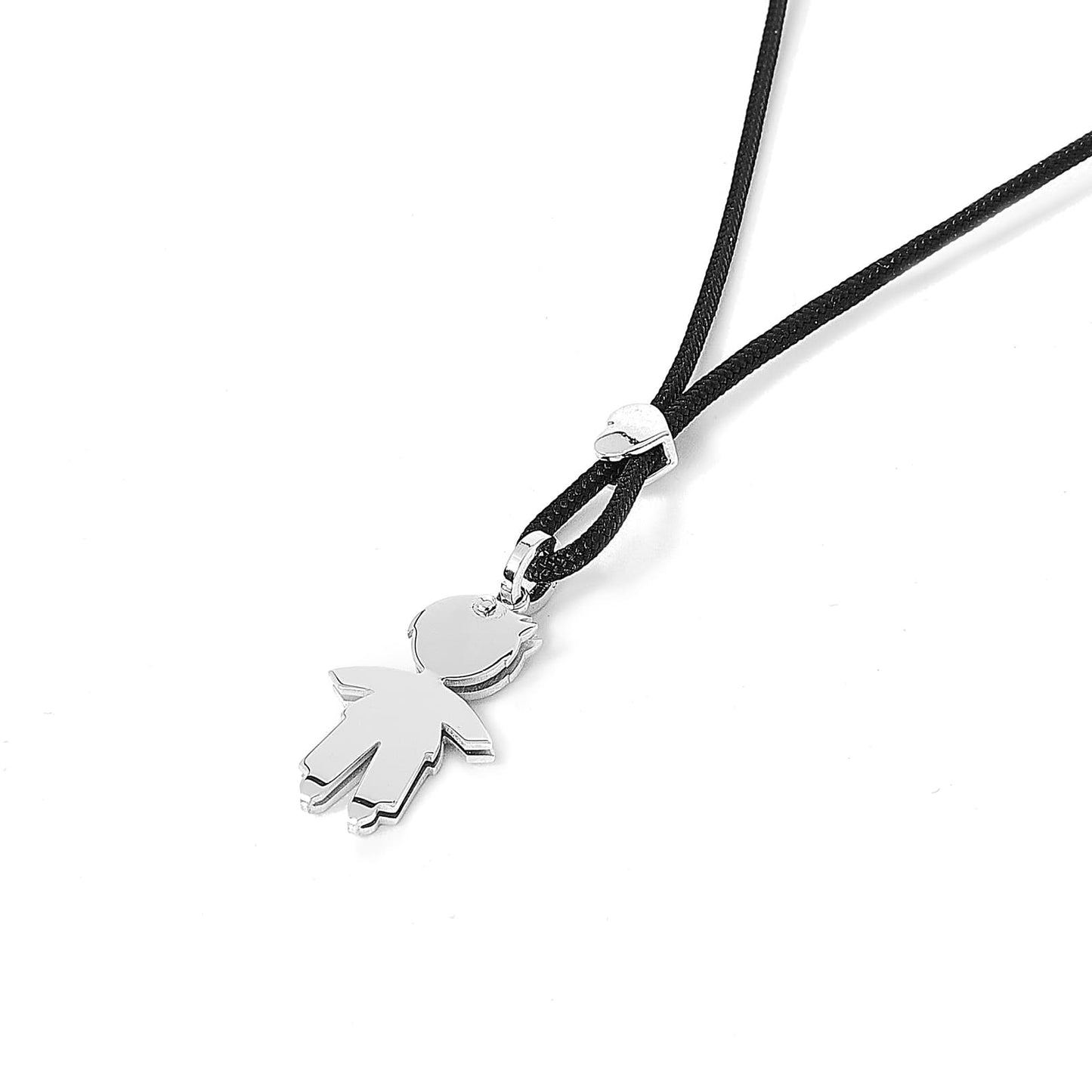 Collana con pendente in oro bianco bimbo medio