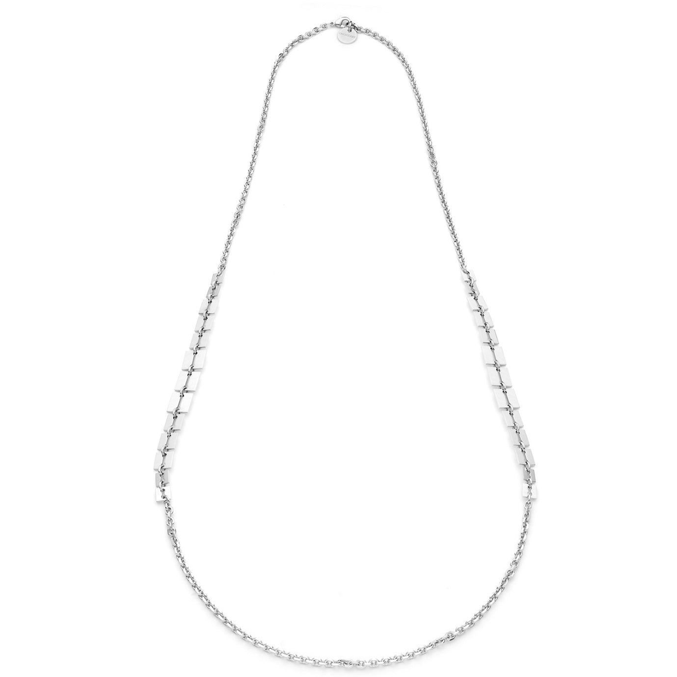 Collana lunga argentata Lux