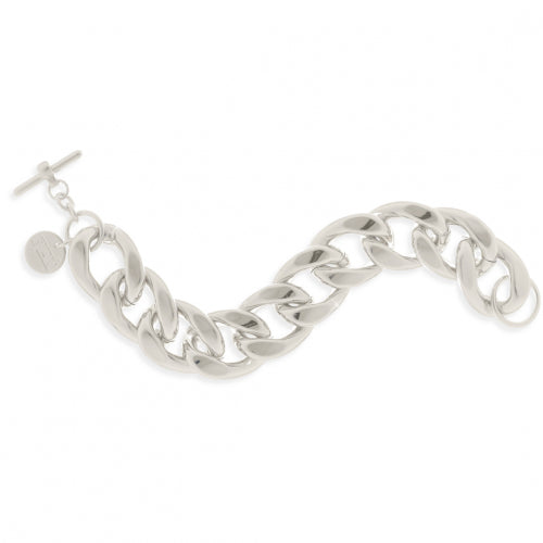 Unoaerre Bracciale con catena maxi in bronzo argentato