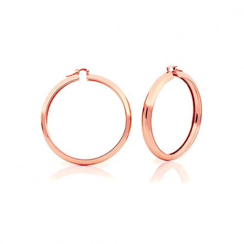 Unoaerre Orecchini a cerchio in bronzo dorato rosa