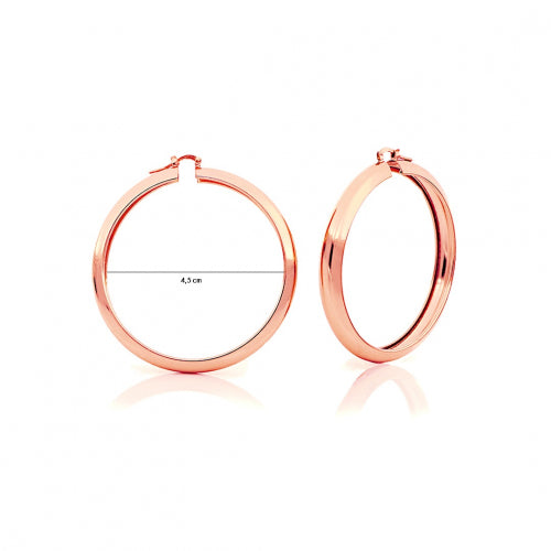 Unoaerre Orecchini a cerchio in bronzo dorato rosa