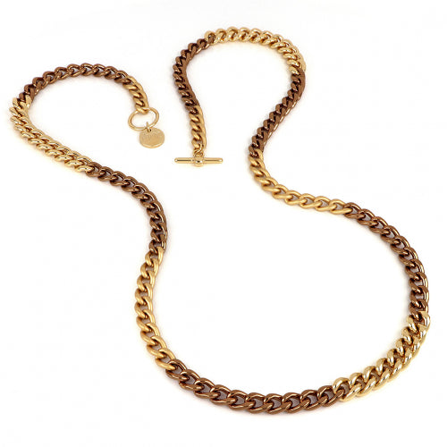 Unoaerre Collana Chanel in bronzo cioccolato