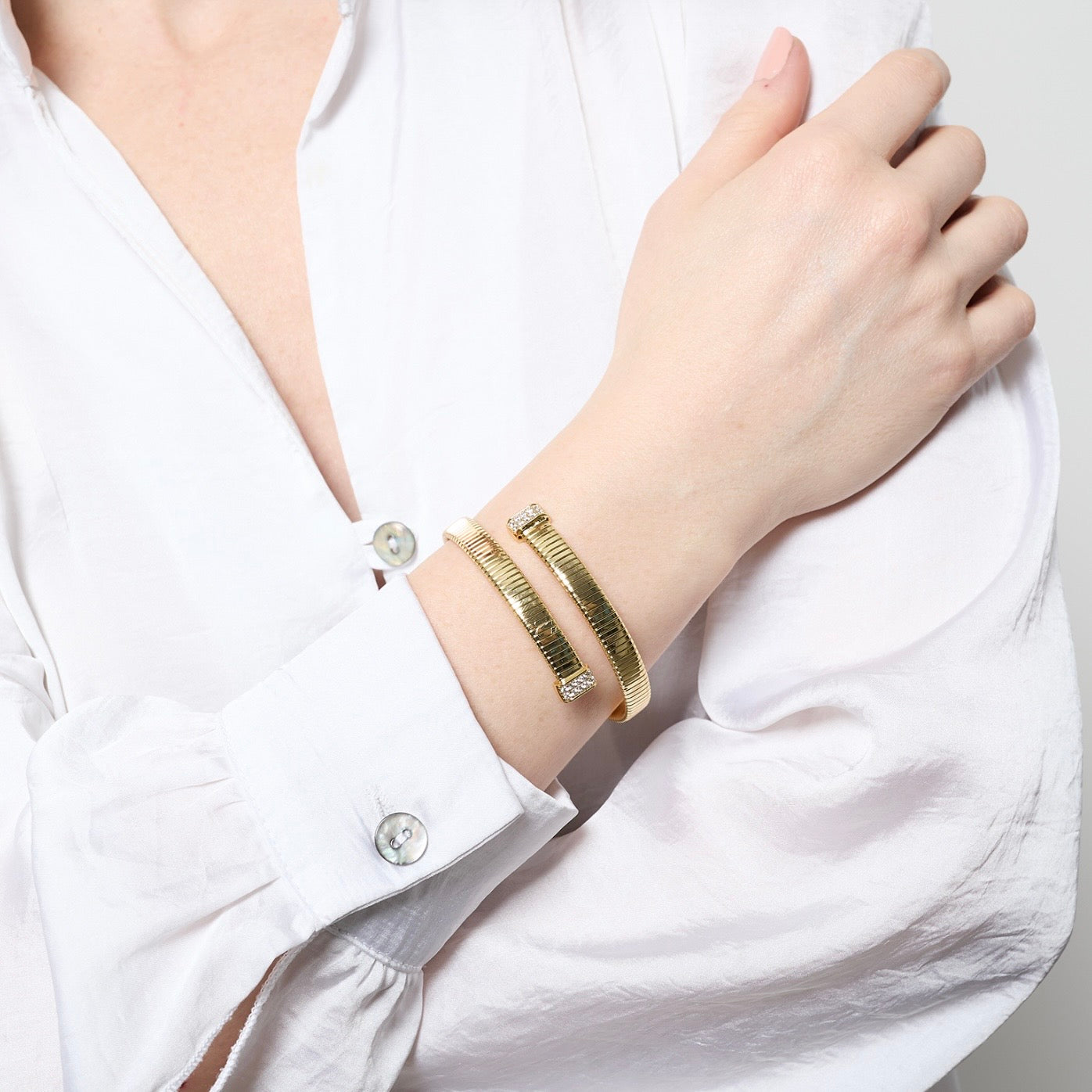 Unoaerre bracciale tubogas con zirconi
