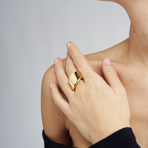 Unoaerre Anello in bronzo dorato a fascia