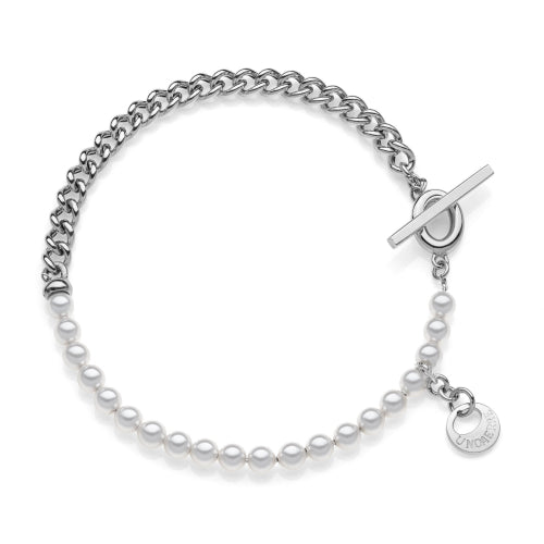 Unoaerre Bracciale in argento con perline bianche