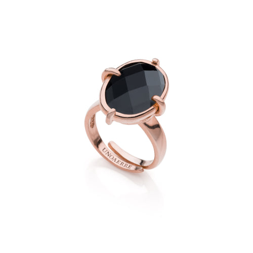 Unoaerre Anello con pietra nera Jaipur