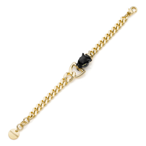 Unoaerre Bracciale dorato con testa di pantera