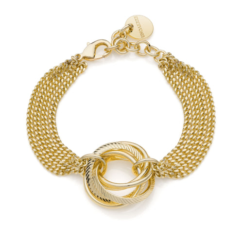 Unoaerre Bracciale catena multifilo e cerchi intrecciati