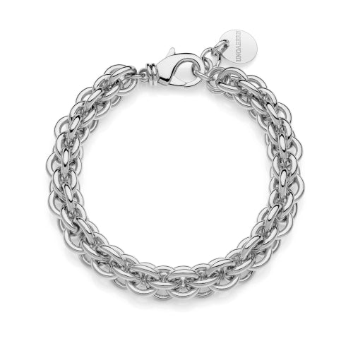 Unoaerre Bracciale multifilo in catena rolò argentata