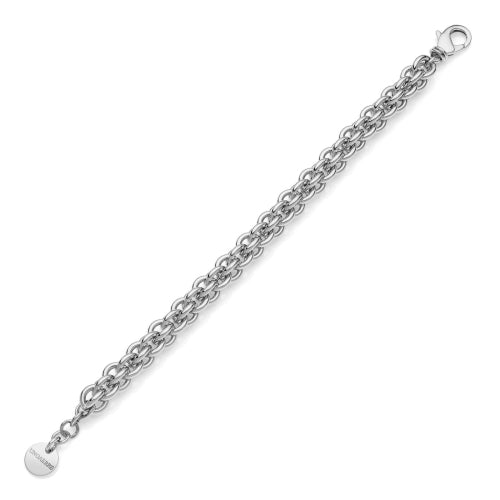 Unoaerre Bracciale multifilo in catena rolò argentata