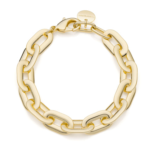 Unoaerre Bracciale dorato catena ovale piatta