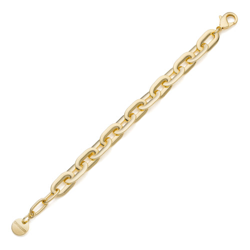 Unoaerre Bracciale dorato catena ovale piatta