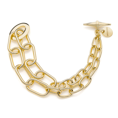 Unoaerre Bracciale catena fantasia ovale dorato