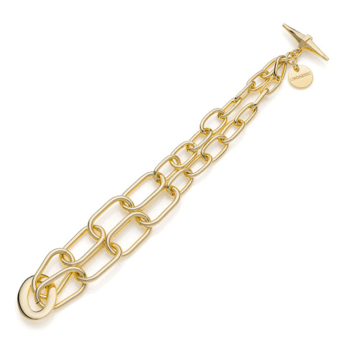 Unoaerre Bracciale catena fantasia ovale dorato