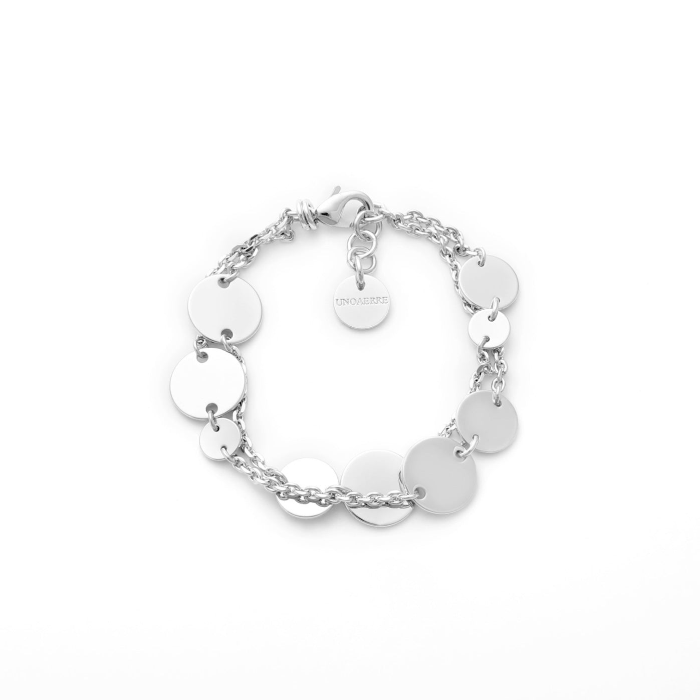 Bracciale con medagliette argentate