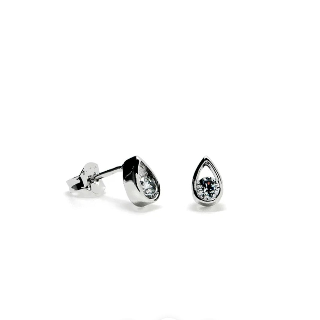 Lineargent orecchini scintillanti piccoli design a goccia e zircone centrale