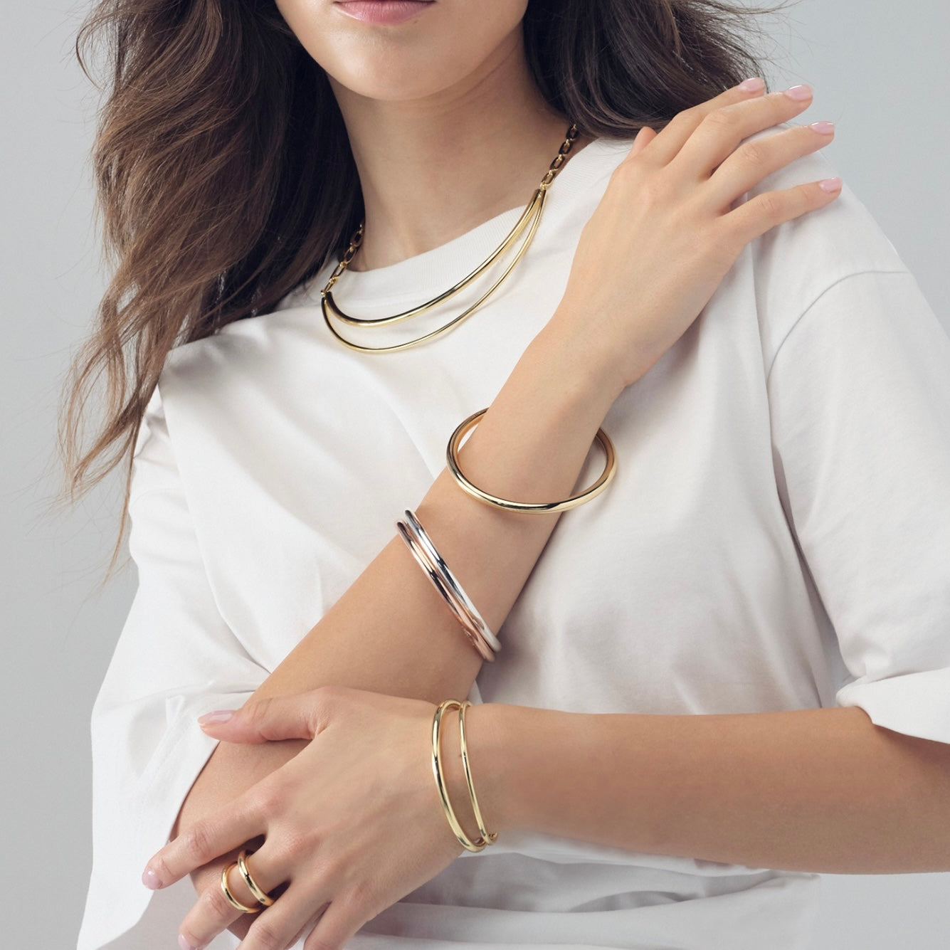 Bracciale dorato Line