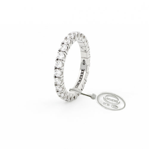 Unoaerre Anello Veretta Maxi in argento bianco