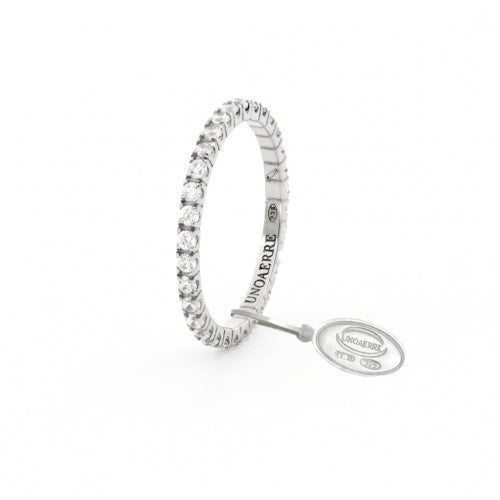 Unoaerre Anello Veretta in argento bianco