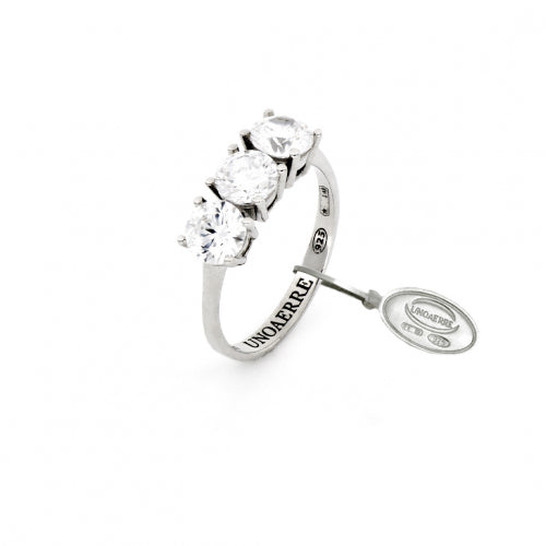 Unoaerre Anello Trilogy in argento bianco