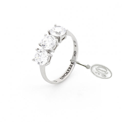 Unoaerre Anello Trilogy Maxi in argento bianco