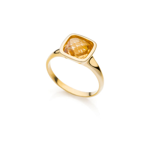Unoaerre Anello in argento e cristallo Citrino