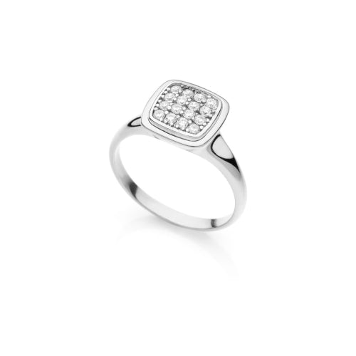 Unoaerre Anello in argento con pavé