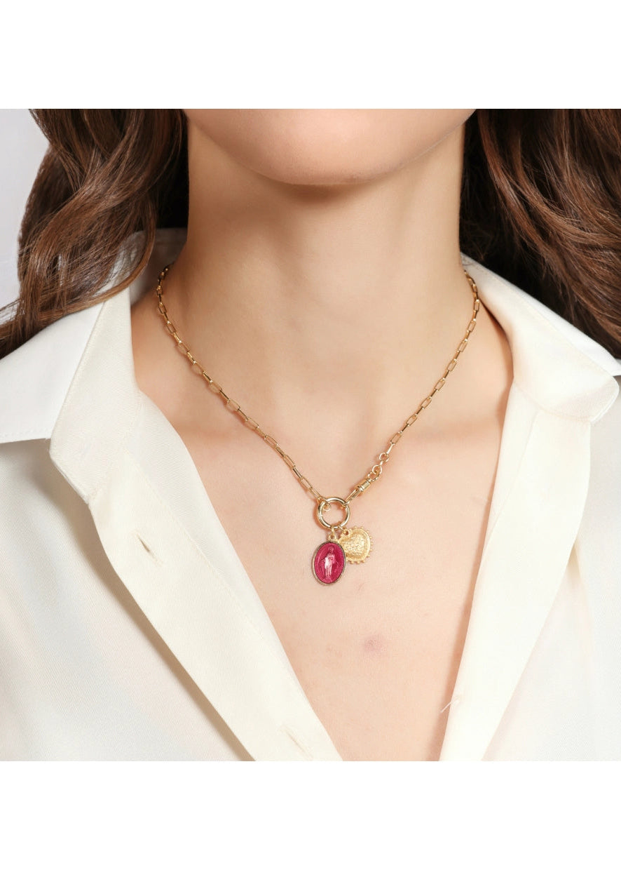 Collana Legami charm Miracolosa rosso e Cuore Sacro