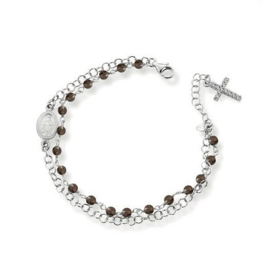 Bracciale rosario grigio