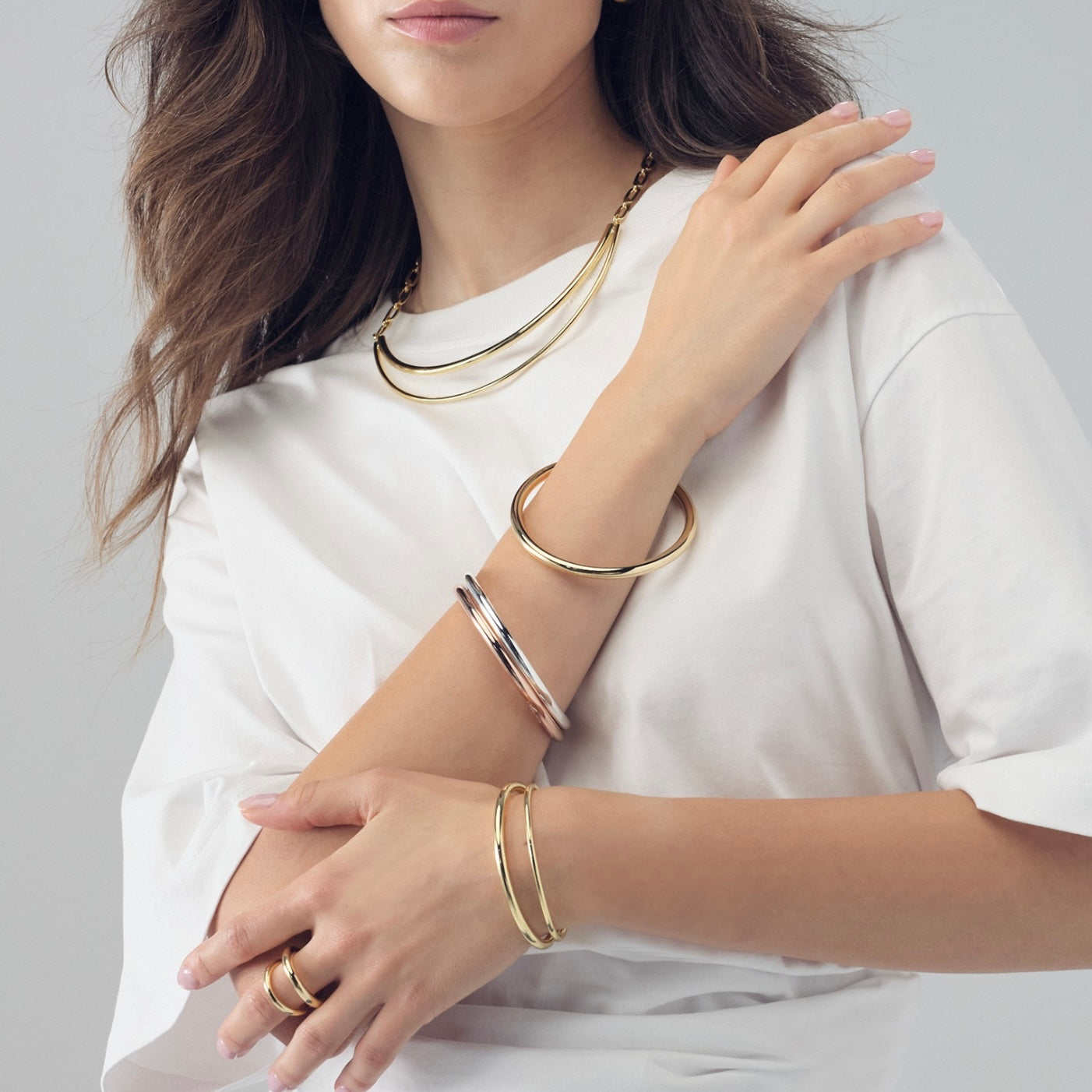 Bracciale argentato Line