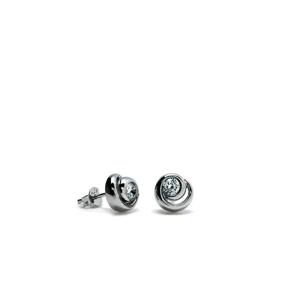Lineargent orecchini a bottone con design a spirale