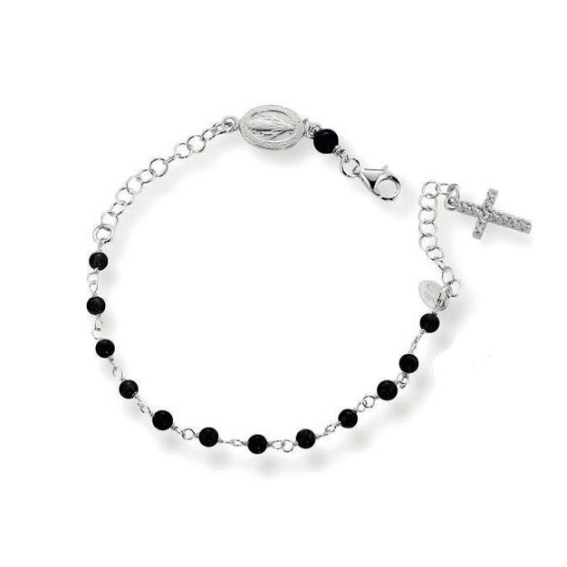 Ananda 925 bracciale rosario nero