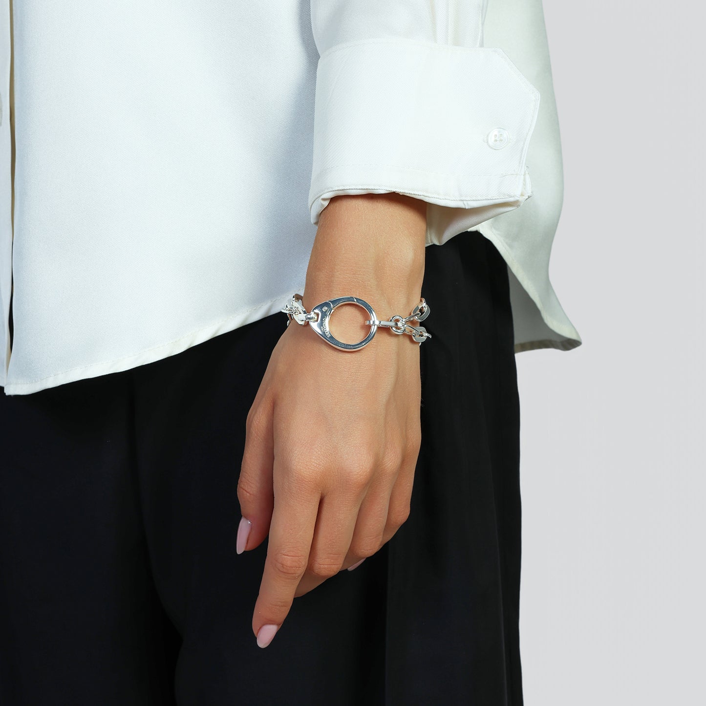 Unoaerre bracciale maxi moschettone argentato