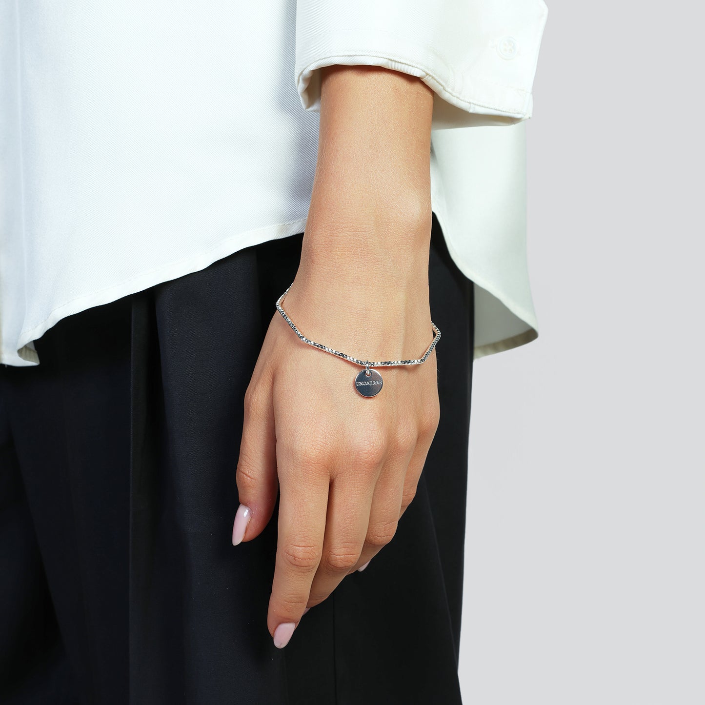 Unoaerre bracciale rigido argentato diamantato