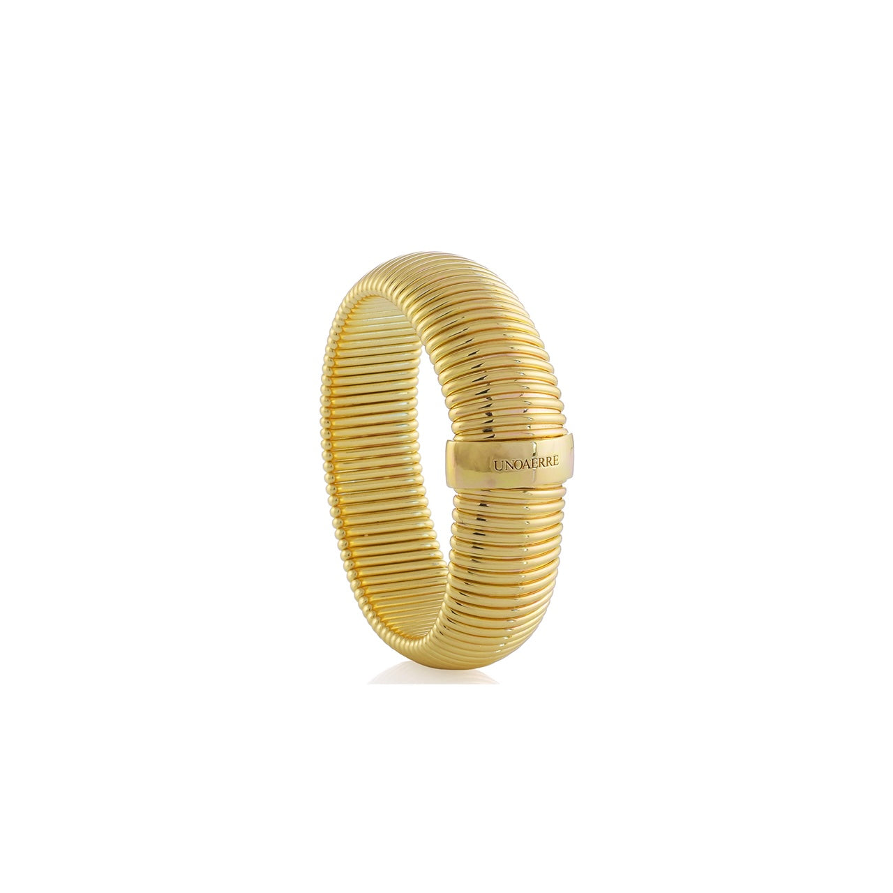 Unoaerre bracciale dorato a fascia tubogas