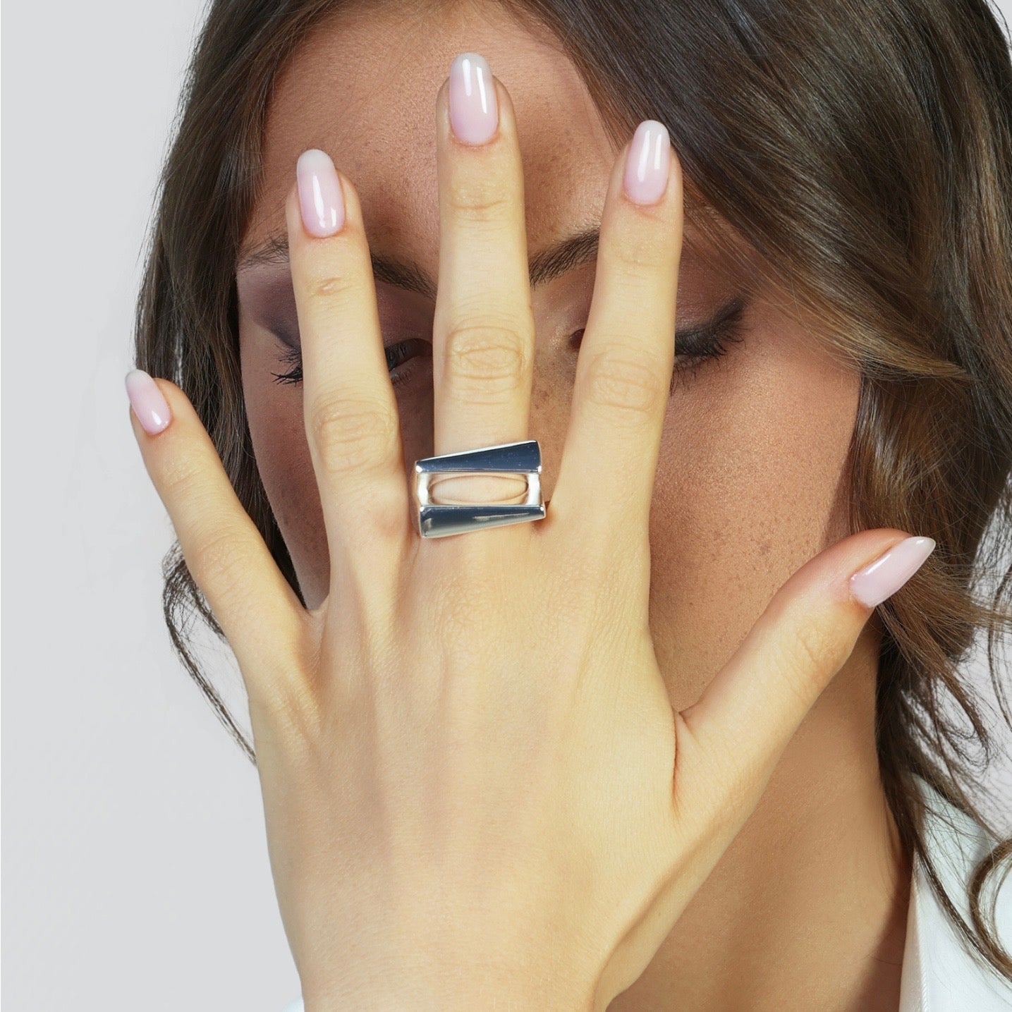Unoaerre anello design argentato