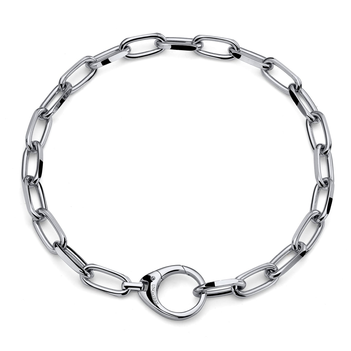 Unoaerre collana maxi moschettone argentata