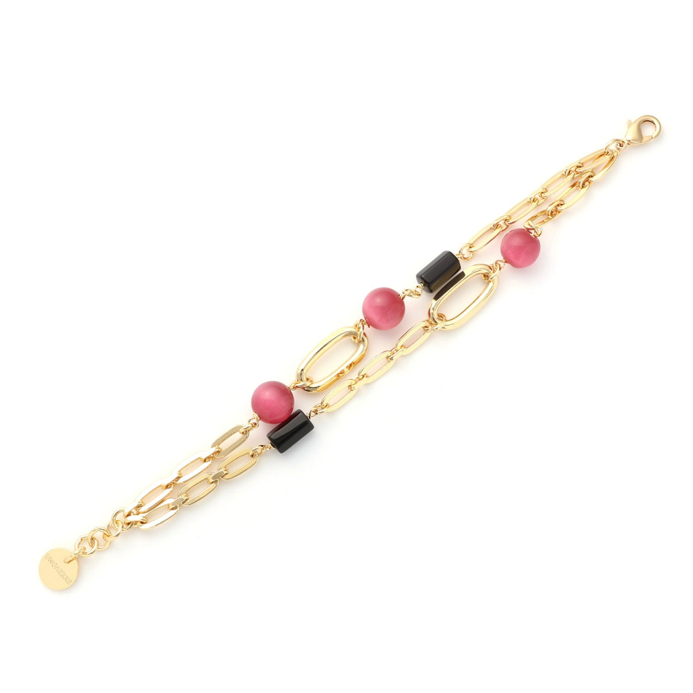Unoaerre bracciale Gipsy con sfere rosa