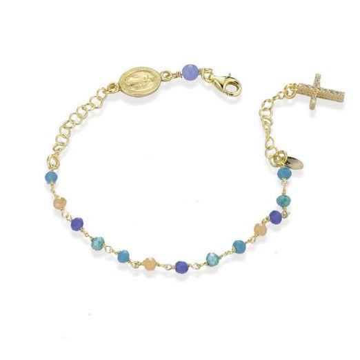 Bracciale rosario dorato/colorato
