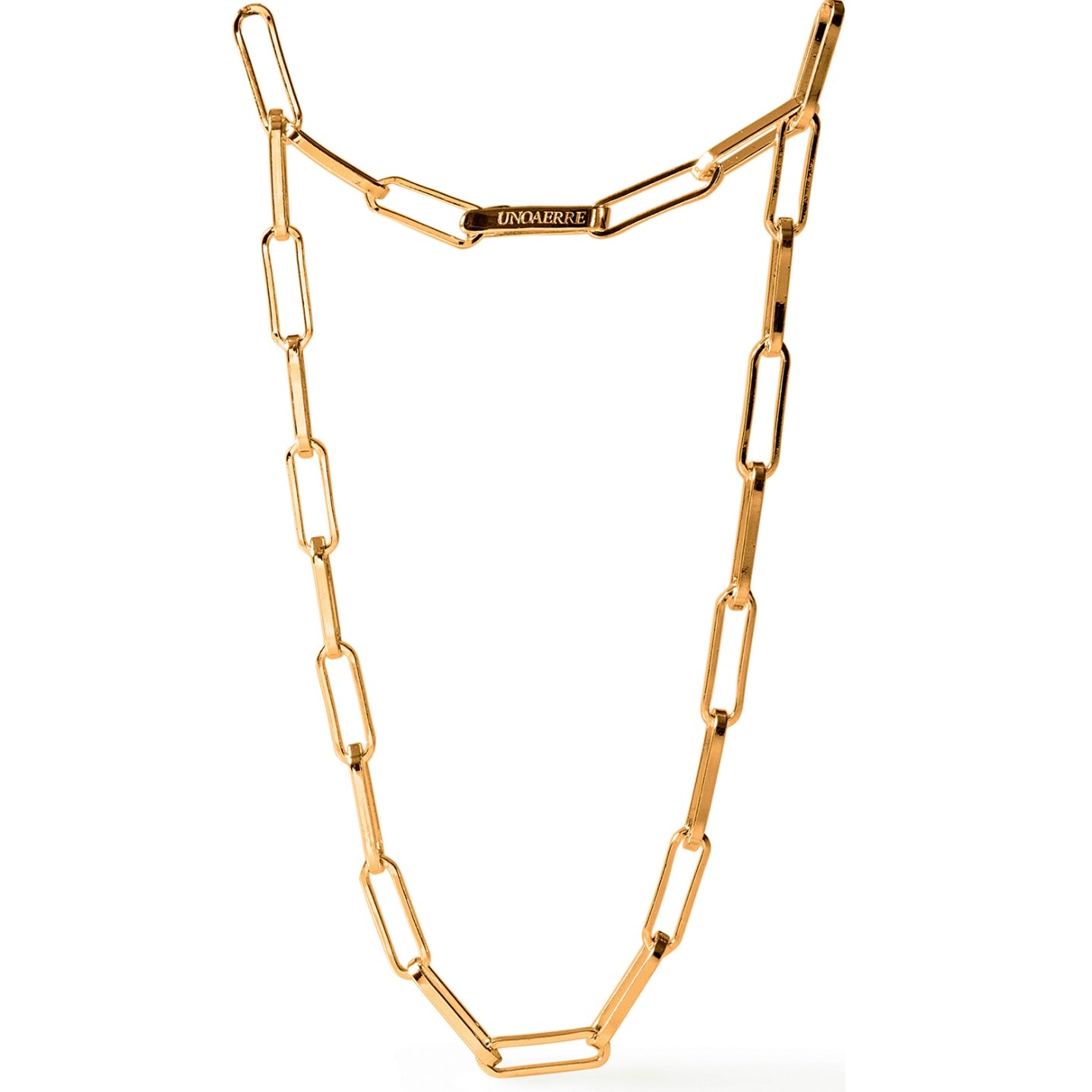 Unoaerre collana in bronzo dorato